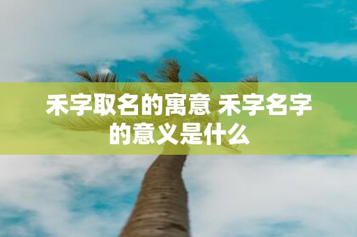 禾字取名的寓意 禾字名字的意义是什么