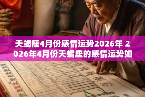 天蝎座4月份感情运势2026年 2026年4月份天蝎座的感情运势如何