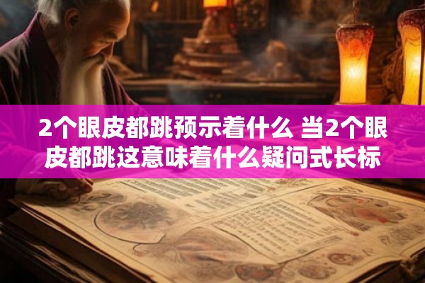 2个眼皮都跳预示着什么 当2个眼皮都跳这意味着什么疑问式长标题