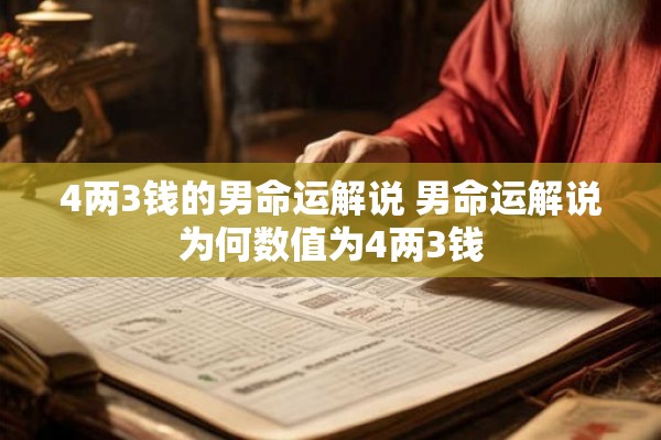 4两3钱的男命运解说 男命运解说为何数值为4两3钱