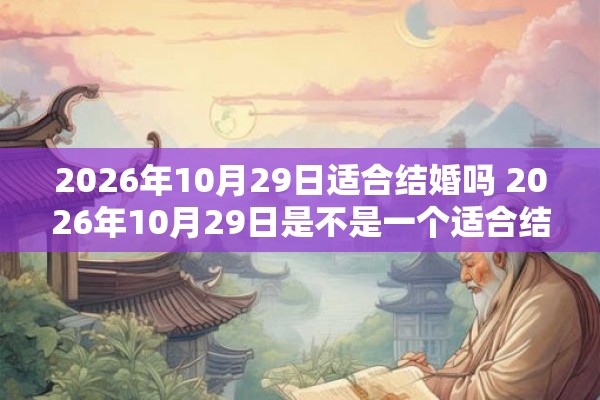 2026年10月29日适合结婚吗 2026年10月29日是不是一个适合结婚的日子