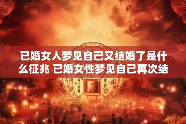 已婚女人梦见自己又结婚了是什么征兆 已婚女性梦见自己再次结婚是否有什么特殊意义或预示