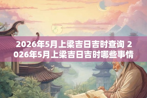 2026年5月上梁吉日吉时查询 2026年5月上梁吉日吉时哪些事情最为吉利顺利