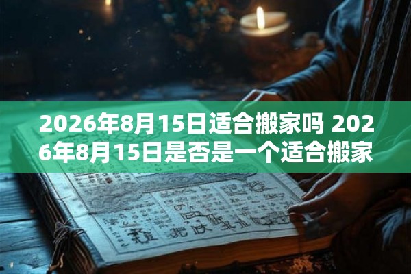 2026年8月15日适合搬家吗 2026年8月15日是否是一个适合搬家的日子