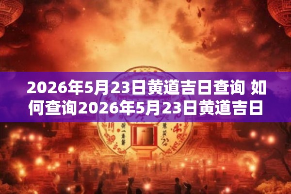 2026年5月23日黄道吉日查询 如何查询2026年5月23日黄道吉日