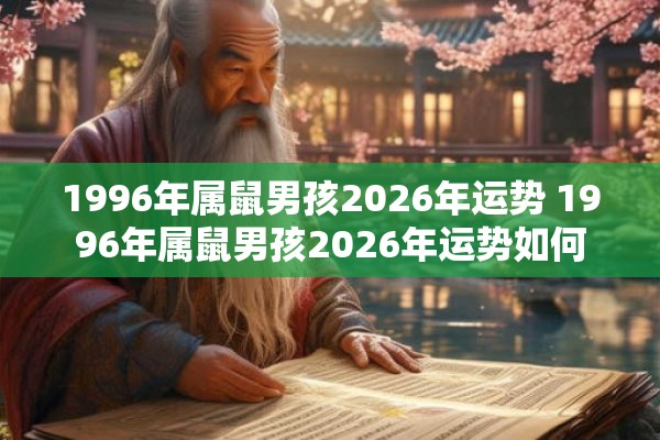 1996年属鼠男孩2026年运势 1996年属鼠男孩2026年运势如何