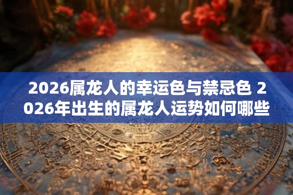2026属龙人的幸运色与禁忌色 2026年出生的属龙人运势如何哪些颜色是幸运色哪些颜色是禁忌色