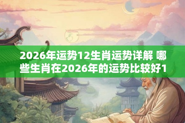 2026年运势12生肖运势详解 哪些生肖在2026年的运势比较好12生肖运势详解