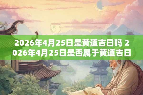 2026年4月25日是黄道吉日吗 2026年4月25日是否属于黄道吉日