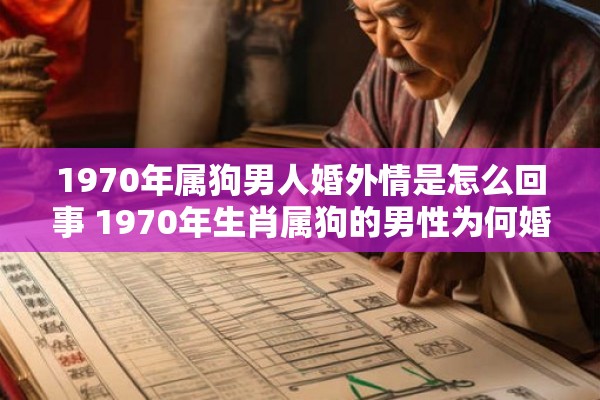 1970年属狗男人婚外情是怎么回事 1970年生肖属狗的男性为何婚外情屡屡上演