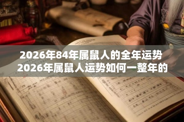 2026年84年属鼠人的全年运势 2026年属鼠人运势如何一整年的运势会如何发展 2026年84年属鼠人的全年运势 2026年属鼠人运势如何一整年的运势会如何发展