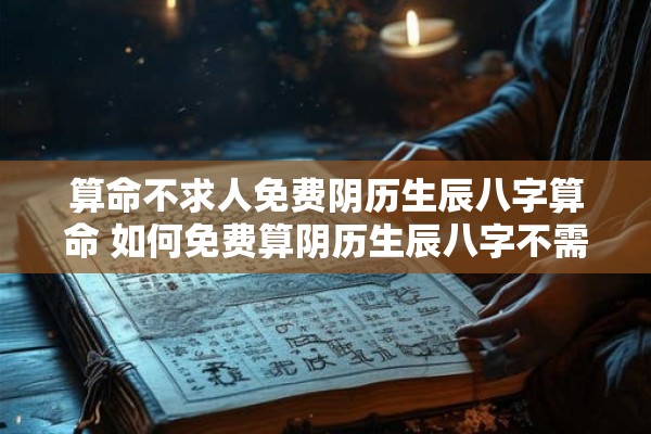 算命不求人免费阴历生辰八字算命 如何免费算阴历生辰八字不需要找人算命