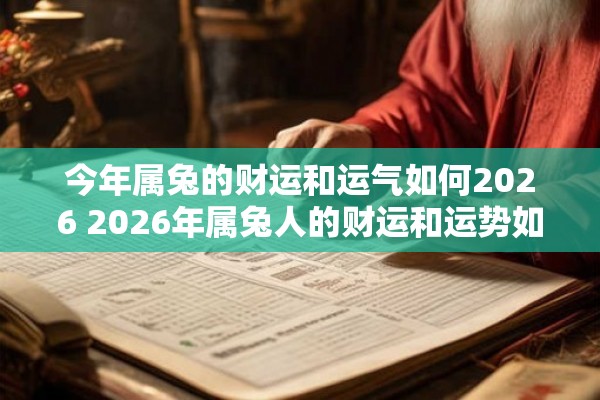 今年属兔的财运和运气如何2026 2026年属兔人的财运和运势如何