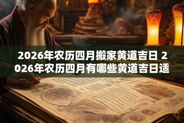 2026年农历四月搬家黄道吉日 2026年农历四月有哪些黄道吉日适合搬家