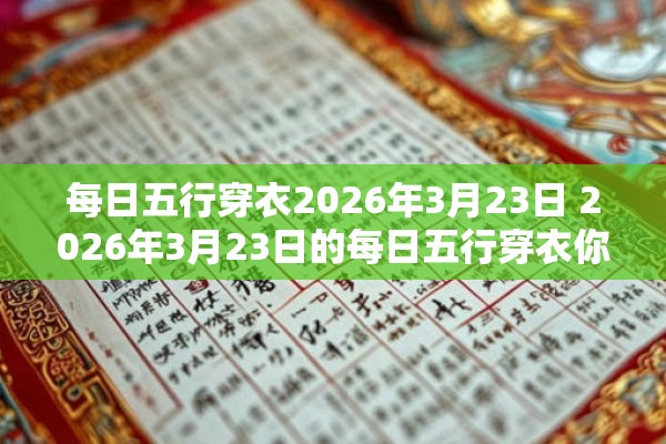 每日五行穿衣2026年3月23日 2026年3月23日的每日五行穿衣你知道该怎样搭配吗 每日五行穿衣2026年3月23日 2026年3月23日的每日五行穿衣你知道该怎样搭配吗