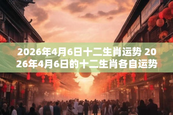 2026年4月6日十二生肖运势 2026年4月6日的十二生肖各自运势如何