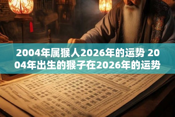 2004年属猴人2026年的运势 2004年出生的猴子在2026年的运势如何
