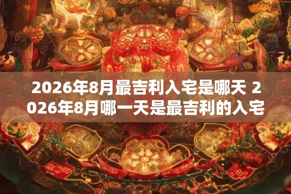 2026年8月最吉利入宅是哪天 2026年8月哪一天是最吉利的入宅时间