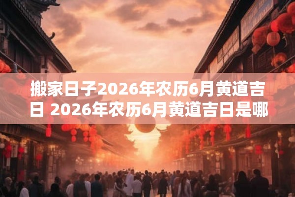 搬家日子2026年农历6月黄道吉日 2026年农历6月黄道吉日是哪一天适合搬家 搬家日子2026年农历6月黄道吉日 2026年农历6月黄道吉日是哪一天适合搬家