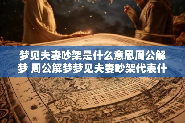 梦见夫妻吵架是什么意思周公解梦 周公解梦梦见夫妻吵架代表什么寓意