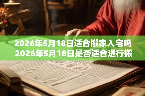 2026年5月18日适合搬家入宅吗 2026年5月18日是否适合进行搬家入宅活动