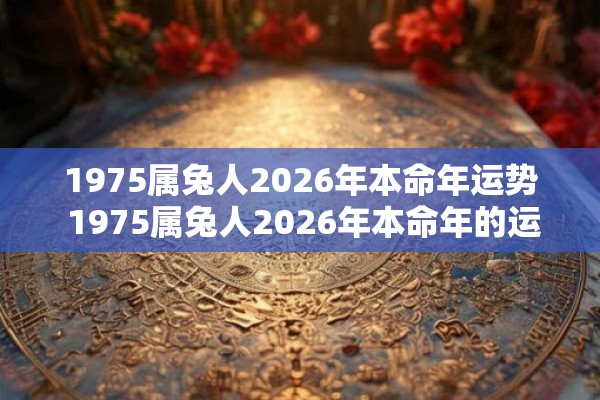 1975属兔人2026年本命年运势 1975属兔人2026年本命年的运势如何