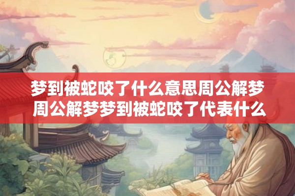 梦到被蛇咬了什么意思周公解梦 周公解梦梦到被蛇咬了代表什么