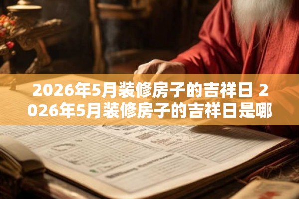 2026年5月装修房子的吉祥日 2026年5月装修房子的吉祥日是哪一天