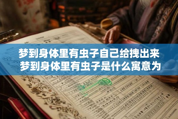 梦到身体里有虫子自己给拽出来 梦到身体里有虫子是什么寓意为什么会出现这样的梦境如何解释自己给拽出来这一情节