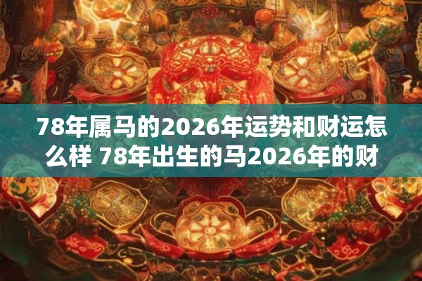 78年属马的2026年运势和财运怎么样 78年出生的马2026年的财运和运势如何