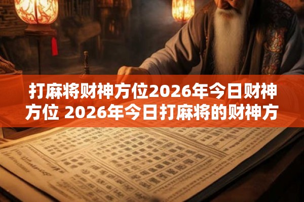 打麻将财神方位2026年今日财神方位 2026年今日打麻将的财神方位在哪里