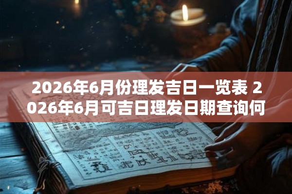 2026年6月份理发吉日一览表 2026年6月可吉日理发日期查询何时最适宜理发