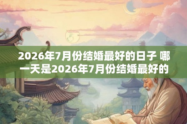 2026年7月份结婚最好的日子 哪一天是2026年7月份结婚最好的日子