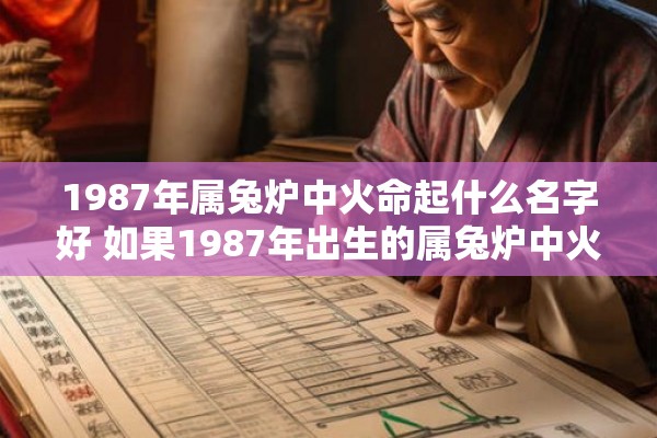 1987年属兔炉中火命起什么名字好 如果1987年出生的属兔炉中火命的人要起名字应该起什么好呢