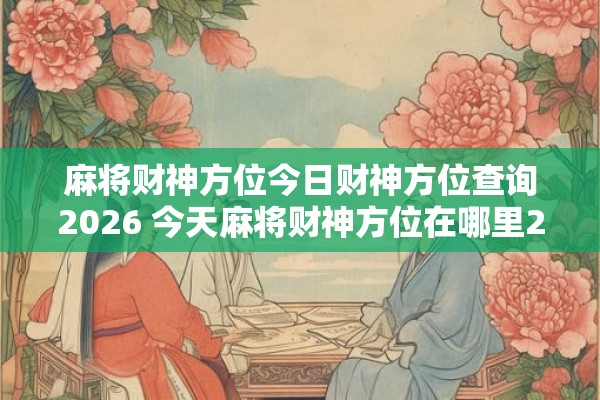 麻将财神方位今日财神方位查询2026 今天麻将财神方位在哪里2026年财神方位如何查询