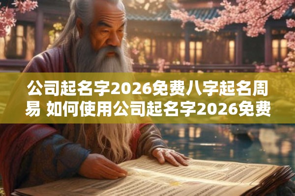 公司起名字2026免费八字起名周易 如何使用公司起名字2026免费八字起名周易来为企业取名