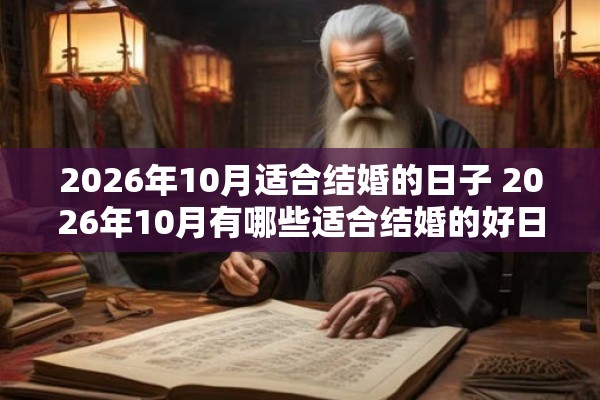 2026年10月适合结婚的日子 2026年10月有哪些适合结婚的好日子 2026年10月适合结婚的日子 2026年10月有哪些适合结婚的好日子