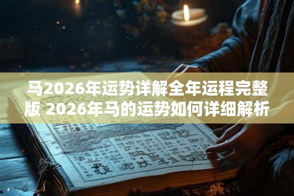 马2026年运势详解全年运程完整版 2026年马的运势如何详细解析全年运程完整版