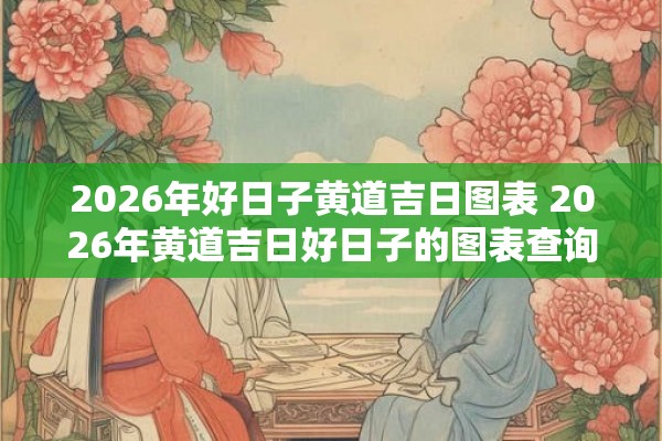 2026年好日子黄道吉日图表 2026年黄道吉日好日子的图表查询如何利用这些黄道吉日增加幸福吉利的机缘