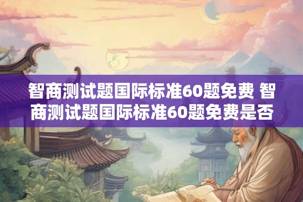 智商测试题国际标准60题免费 智商测试题国际标准60题免费是否有提供免费试答呢