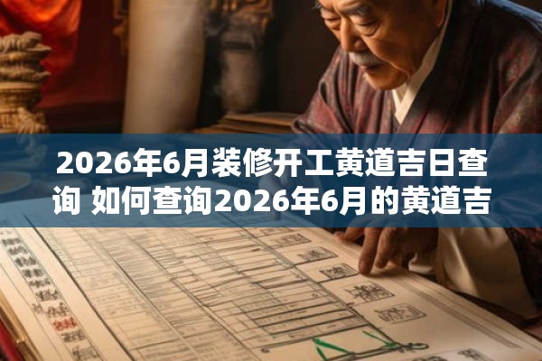 2026年6月装修开工黄道吉日查询 如何查询2026年6月的黄道吉日以确定开工时间 2026年6月装修开工黄道吉日查询 如何查询2026年6月的黄道吉日以确定开工时间