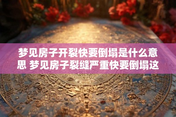 梦见房子开裂快要倒塌是什么意思 梦见房子裂缝严重快要倒塌这代表什么意义