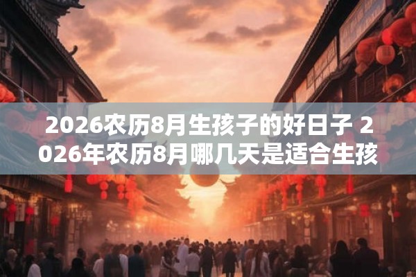 2026农历8月生孩子的好日子 2026年农历8月哪几天是适合生孩子的好日子