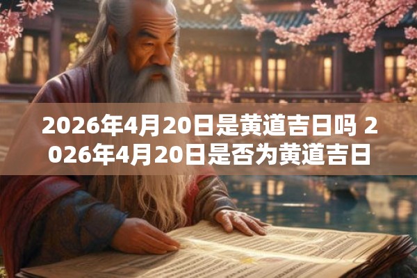 2026年4月20日是黄道吉日吗 2026年4月20日是否为黄道吉日