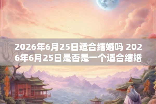 2026年6月25日适合结婚吗 2026年6月25日是否是一个适合结婚的日子