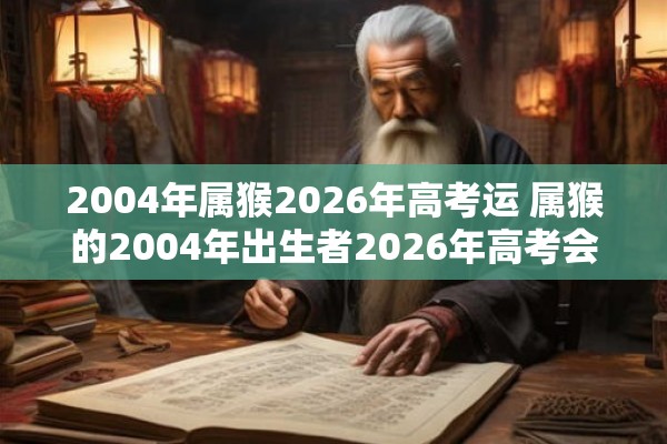 2004年属猴2026年高考运 属猴的2004年出生者2026年高考会有怎样的运势