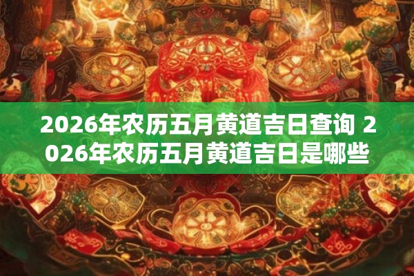 2026年农历五月黄道吉日查询 2026年农历五月黄道吉日是哪些如何查询