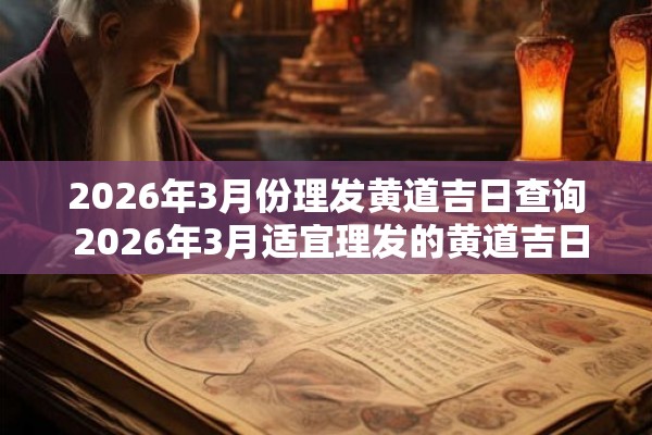 2026年3月份理发黄道吉日查询 2026年3月适宜理发的黄道吉日是什么