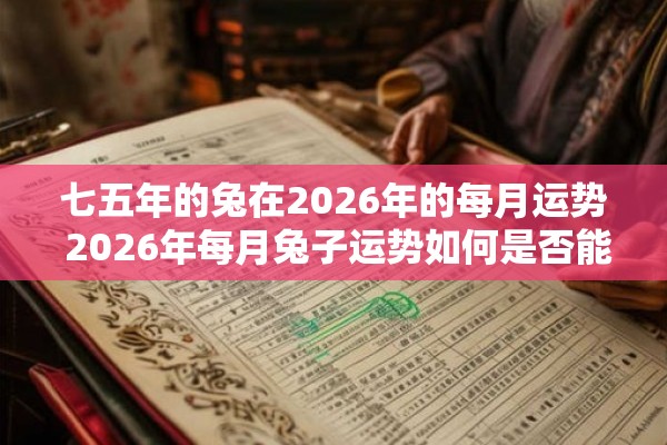 七五年的兔在2026年的每月运势 2026年每月兔子运势如何是否能延续七五年的好运 七五年的兔在2026年的每月运势 2026年每月兔子运势如何是否能延续七五年的好运