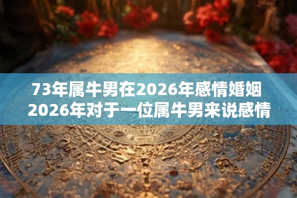 73年属牛男在2026年感情婚姻 2026年对于一位属牛男来说感情与婚姻会有什么变化